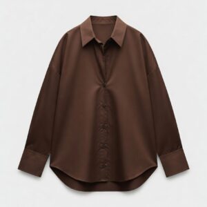 COFFEE BROWN BUTTON DOWN SHIRT