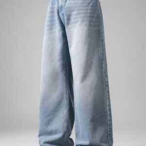 ICE BLUE BAGGY WASHED JEANS