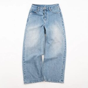ICE BLUE BAGGY WASHED JEANS